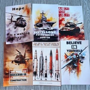 New Set of 6 Military Quote Posters